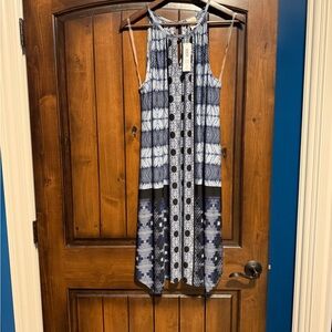 Chico's Navy and White High Low Dress
